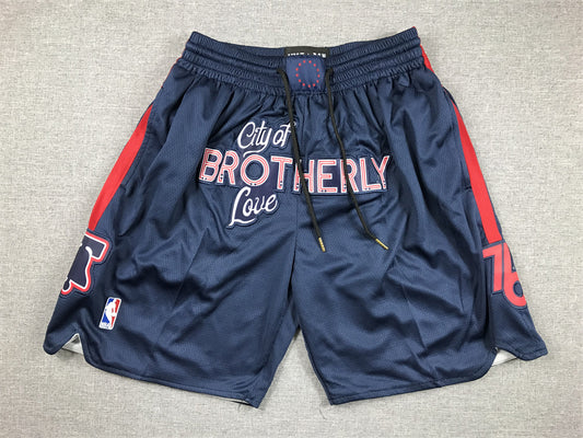 Men's Philadelphia 76ers Navy 2023/24 Pocket Shorts1 City Edition