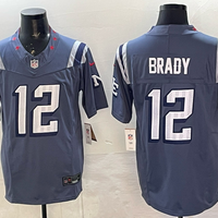 Men's New England Patriots Tom Brady #12 Storm Blue 2025 Rivalries Collection Limited Jersey
