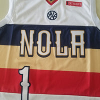 Men's New Orleans Pelicans Zion Williamson #1 NBA White Swingman Jersey1