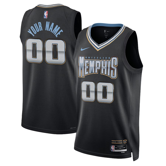 Men's Memphis Grizzlies Black 2022/23 Swingman Custom Jersey1 - City Edition