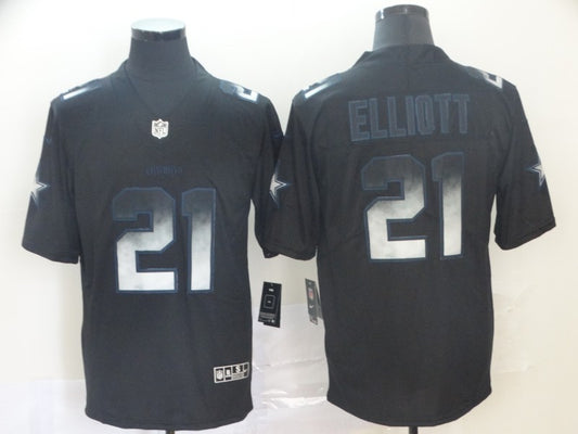 Men's Dallas Cowboys #21 Ezekiel Elliott Black Authentic Game Player Jersey1