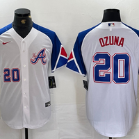 Men's Atlanta Braves Marcell Ozuna #20 White City Connect Limited Player Jersey1