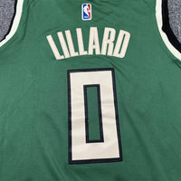 Men's Milwaukee Bucks Damian Lillard #0 Green Swingman Jersey1