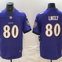 Men's Baltimore Ravens Isaiah Likely #80 Purple Player Game Jersey1