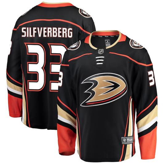 Men's Anaheim Ducks Jakob Silfverberg #33 Black Breakaway Player Jersey1