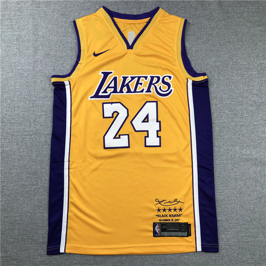 Men's Los Angeles Lakers Kobe Bryant #24 NBA Yellow Jersey1 - Retired Edition
