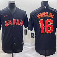 Men's 2023 World Baseball Classic #16 Shohei Ohtani Japan Black Jersey1
