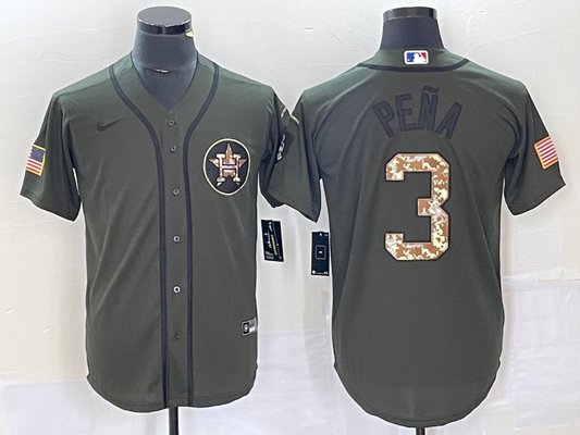 Men's Houston Astros Jeremy Pena #3 Green Replica Player Jersey1