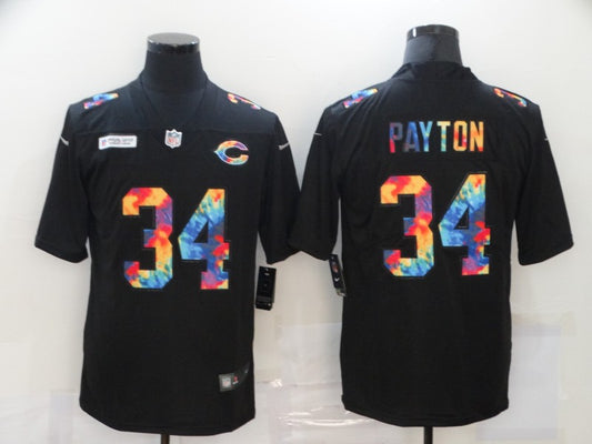 Men's Chicago Bears Walter Payton #34 Black Team Game Jersey1