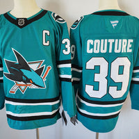 Men's San Jose Sharks Logan Couture #39 Fanatics Teal Home Breakaway Jersey