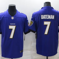 Men's Baltimore Ravens Rashod Bateman #7 Purple Game Jersey1