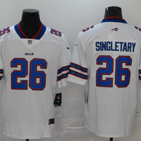 Men's Buffalo Bills Devin Singletary #26 White Game Player Jersey1