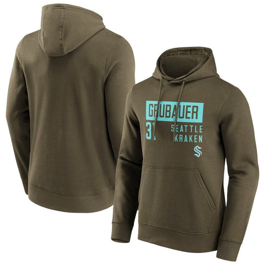 Men's Seattle Kraken Fashion Name & Number Hoodie - Philipp Grubauer 31