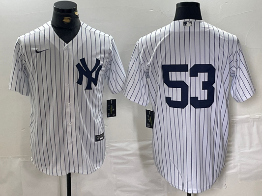 Men's New York Yankees Bobby Abreu #53 White Replica Player Name Jersey1