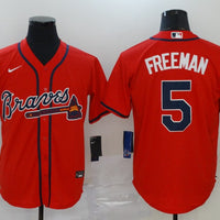 Men's Atlanta Braves Freedie Freeman #5 Red Replica Jersey1