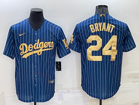 Men's Los Angeles Dodgers Kobe Bryant #24 Blue Stitched Jersey1