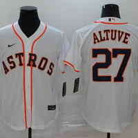 Men's Houston Astros Jose Altuve #27 White Replica Baseball Jersey1