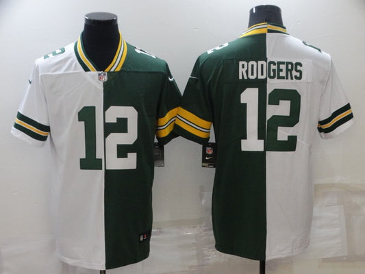 Men's Green Bay Packers Aaron Rodgers #12 Green/White Legend Jersey1