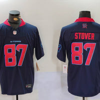Men's Houston Texans Cade Stover #87 Navy 2nd Alternate Game Jersey