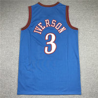 Men's Philadelphia 76ers Allen Iverson #3 Blue Swingman Jersey1