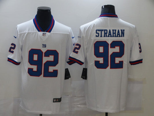 Men's New York Giants Michael Strahan #92 White Game Jersey1