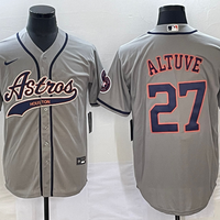 Men's Houston Astros Jose Altuve #27 Gray Replica Jersey1 Joint Edition