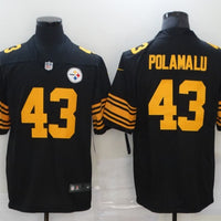 Men's Pittsburgh Steelers Troy Polamalu #43 Black Alternate Legend Jersey1