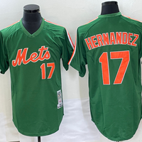 Men's New York Mets Keith Hernandez #17 Green Replica Team Jersey1