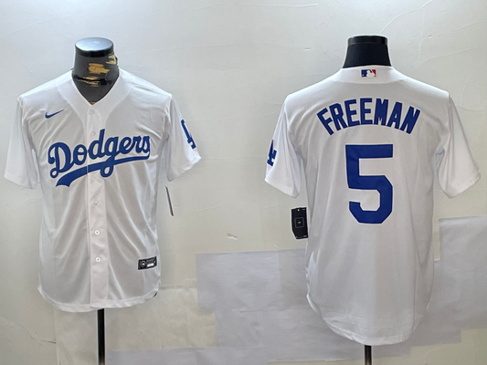 Men's Los Angeles Dodgers Freddie Freeman #5 White Replica Baseball Jersey1