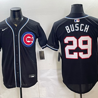 Men's Chicago Cubs Michael Busch #29 Fashion Replica Black Out Jersey