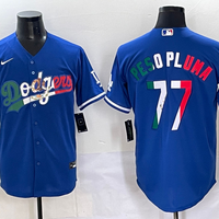 Men's Los Angeles Dodgers Peso Pluma #77 Royal Replica Player Jersey