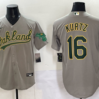 Men's Oakland Athletics Nick Kurtz #16 Gray Replica Player Jersey