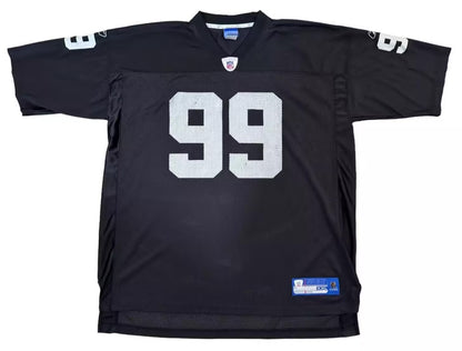 Men's Oakland Raiders Warren Sapp Mitchell & Ness Black Legacy Replica Jersey1