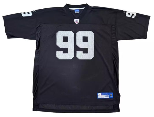 Men's Oakland Raiders Warren Sapp Mitchell & Ness Black Legacy Replica Jersey1