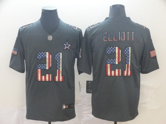 Men's Dallas Cowboys Ezekiel Elliott #21 Black Player Jersey1