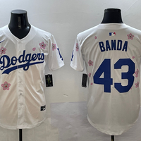 Men's Los Angeles Dodgers Anthony Banda #43 White Replica Player Jersey1