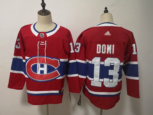 Men's Montreal Canadiens Max Domi #13 Red Player Jersey1