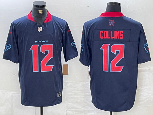 Men's Houston Texans Nico Collins #12 Navy 2nd Alternate Game Jersey