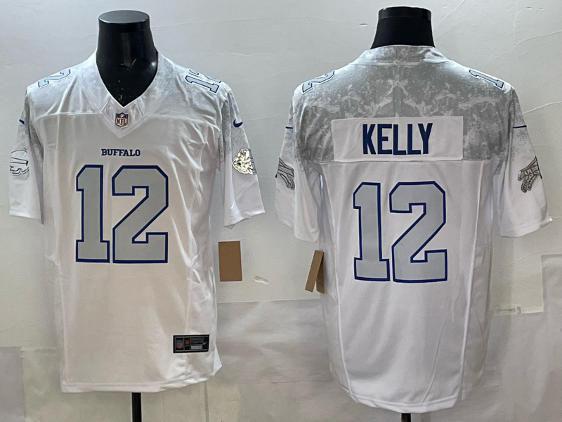 Jim Kelly #12 Buffalo Bills White 2025 Rivalries Collection Limited Jersey - JerseysFreak