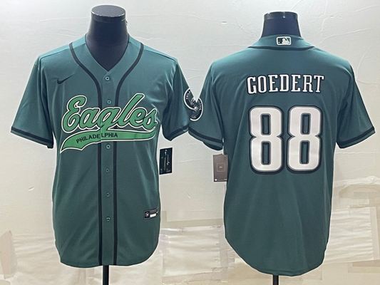 Men's Philadelphia Eagles Dallas Goedert #88 Midnight Green Game Jersey1 Joint Edition
