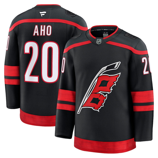 Men's Carolina Hurricanes Sebastian Aho #20 Fanatics Black Home Premium Jersey