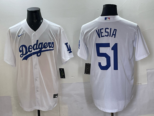 Men's Los Angeles Dodgers Alex Vesia #51 White Limited Player Jersey