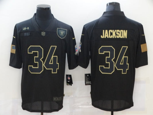 Men's Las Vegas Raiders #34 Bo Jackson Black Game Player Jersey1