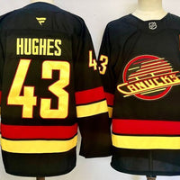 Men's Vancouver Canucks Quinn Hughes #43 Fanatics Black Alternate Breakaway Jersey