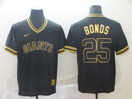 Men's San Francisco Giants Barry Bonds #25 Black Fashion Stitched Jersey1