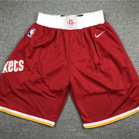 Men's Houston Rockets Red Throwback Basketball Shorts1