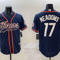 Men's Detroit Tigers Austin Meadows #17 Navy Player Jersey1