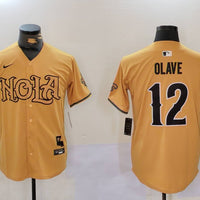 Men's New Orleans Saints Chris Olave #12 Yellow Game Player Jersey1