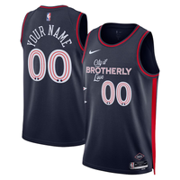 Men's Philadelphia 76ers Navy 2023/24 Custom Swingman Jersey1 - City Edition