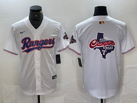 Men's Texas Rangers White 2024 Gold Collection Game Jersey1
